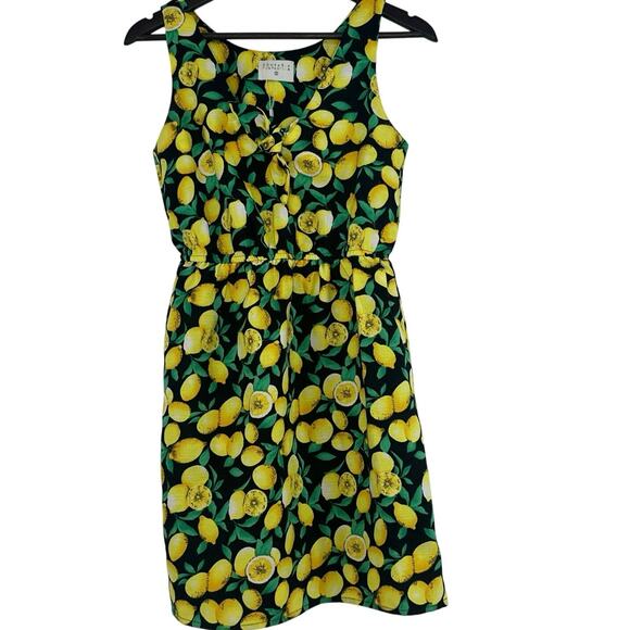 Compania Fantastica Mini Dress Size Small Lemons Sleeveless Tie Front Whimsical - Picture 1 of 6